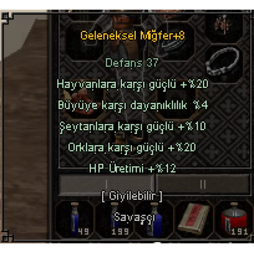  +8 Savaşçı Kaskı 5 Efsun Elit